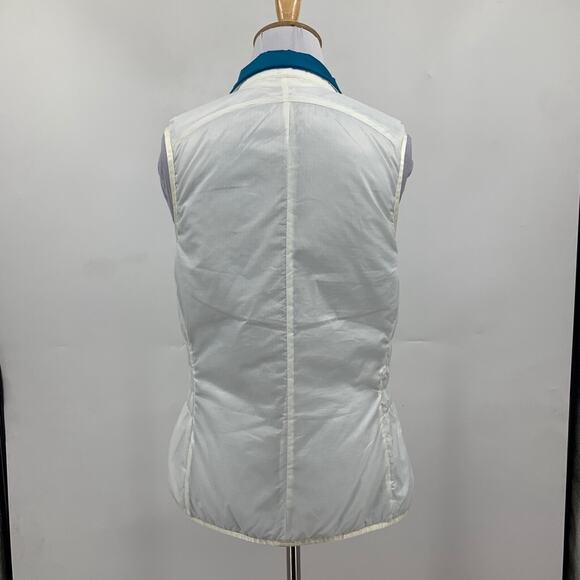 Nike Vest Womens Small Teal Cream Filled Puffer Full Zip Golf Jacket Reversible - Picture 11 of 16